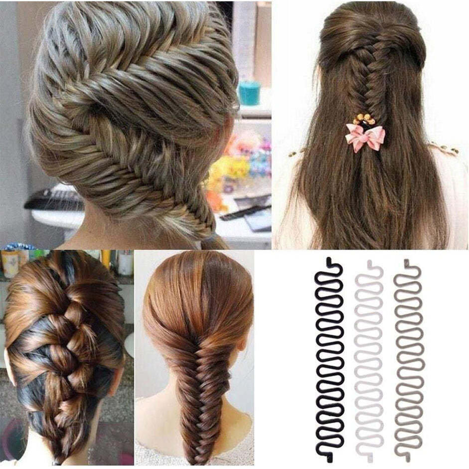 FISHBONE BUN MAKER WIDELY USED BY WOMEN S FOR MAKING THEIR HAIR LOOKS LIKE A FISH TAIL AND ALL AND IT USED IN MANY KINDS OF PLACES LIKE HOUSEHOLD PARLOURS ETC (6147)