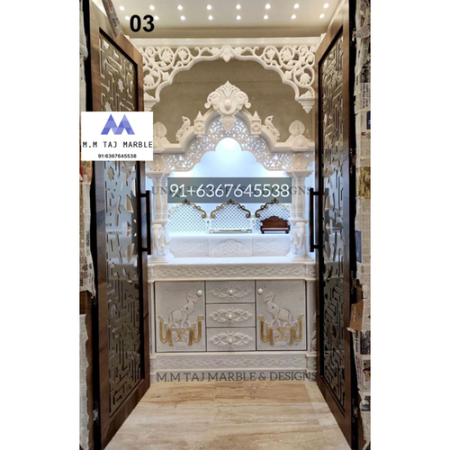 White Marble Pooja Mandir Size: As Per Requirement