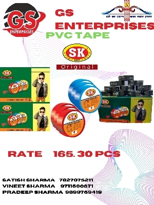 Pvc Electrical Tape - PVC Material, 6 Meter Length, All Colors Available, 0.125mm Thickness | Double-Sided Adhesive, Versatile for Various Applications