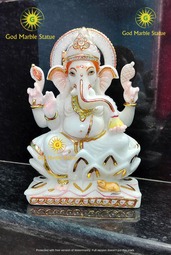 12 Inch Ganesh Marble Statue 