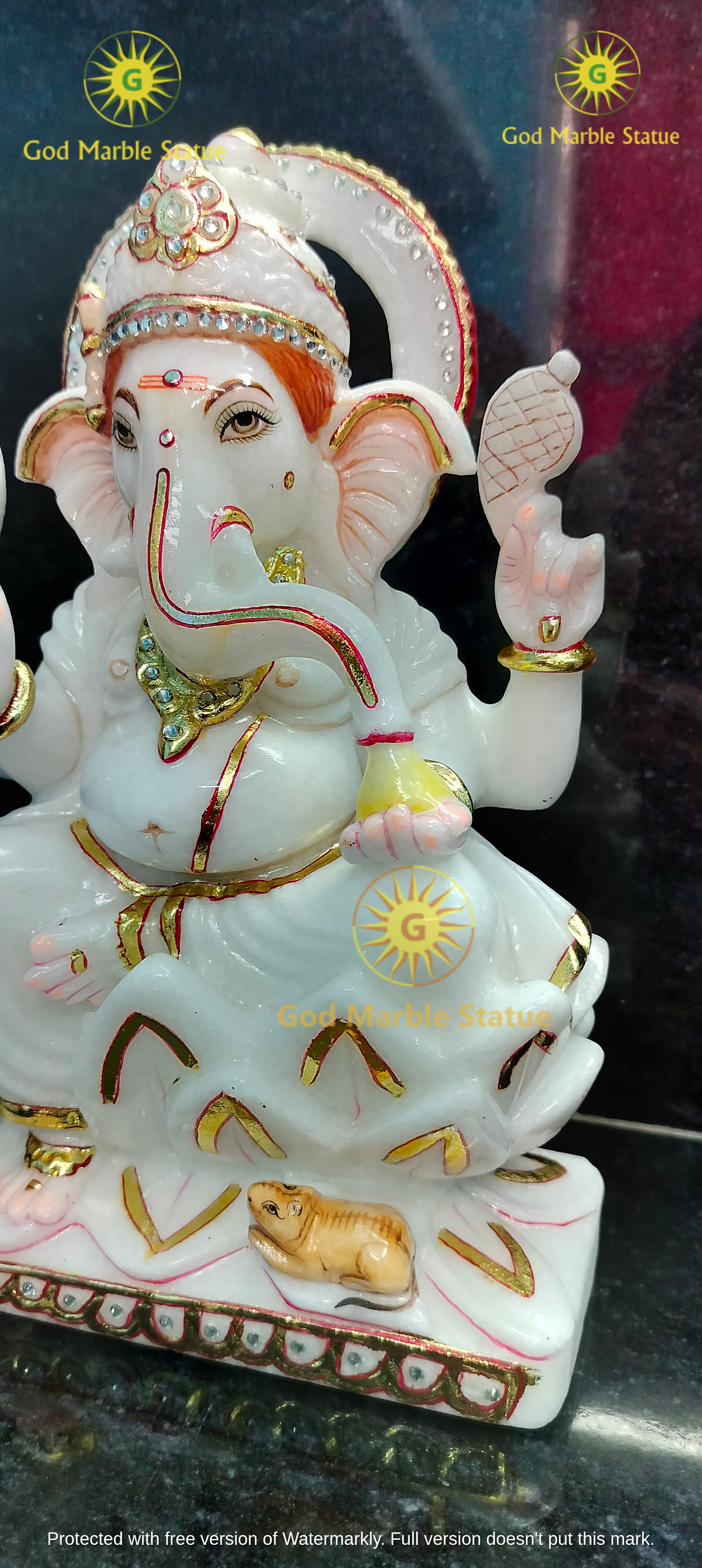 12 Inch Ganesh Marble Statue