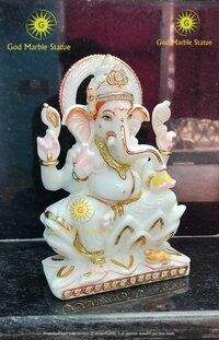 12 Inch Ganesh Marble Statue