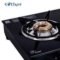 Two Burner Crystal Black Glass Stove (Candid 2B MS)