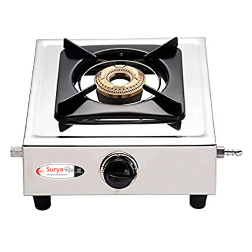 Single Burner Mini LPG Gas Stove (400Gm) Sheet Pan Support C.I. Top