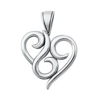 925 Sterling Silver Solid Heart Fine Pendant Gender: Women