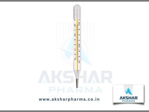 Mercury Thermometer Oval Shape Recommended For: Hospital