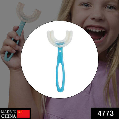 KIDS U SHAPED LARGE TOOTH BRUSH USED IN ALL KINDS OF HOUSEHOLD BATHROOM PLACES FOR WASHING TEETH OF KIDS TODDLERS AND CHILDREN S EASILY AND COMFORTABLY (4773)