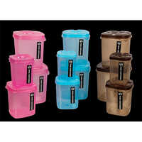 Square Plastic Container Opque 4 Peace Set Pbi Colour - Color: Blue