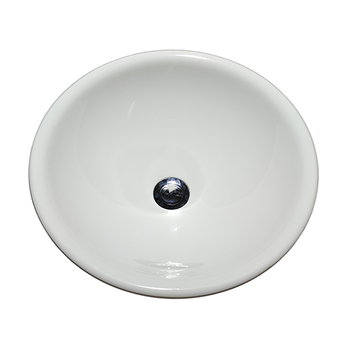 Sanitary Wash Basin - Round One Piece | Polished Grey Ceramic Finish