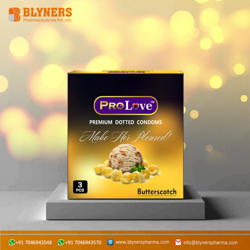Dotted Condoms - Butterscotch Flavour - 3 Pcs
