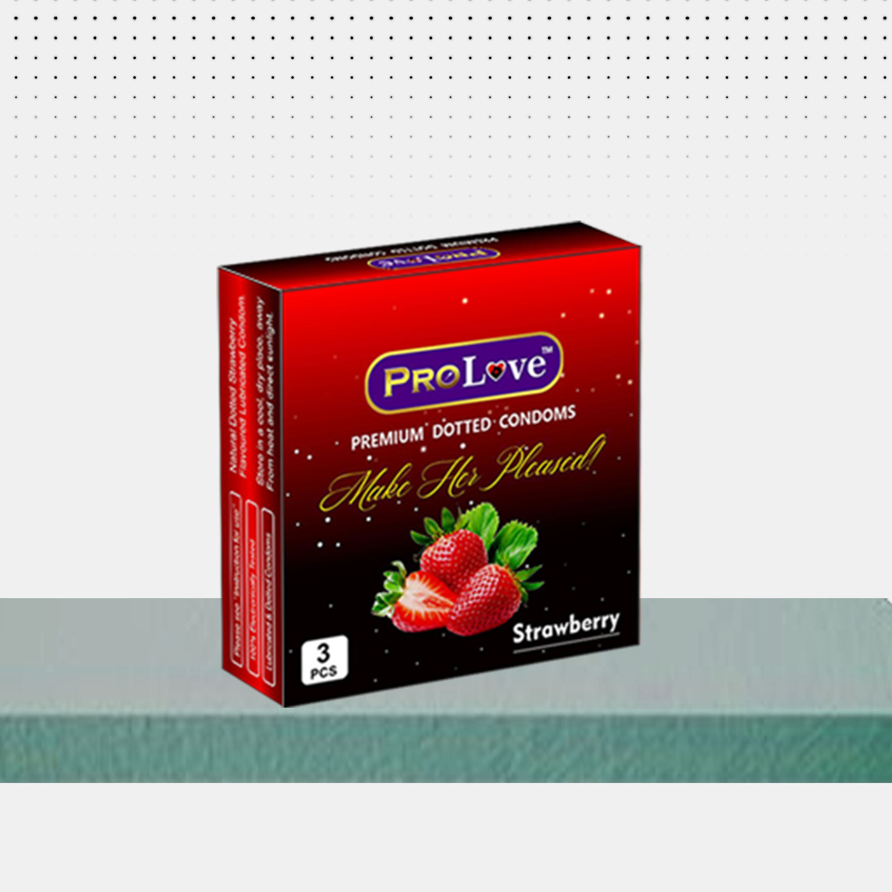 Dotted Condoms - Strawberry Flavour - 3 Pcs