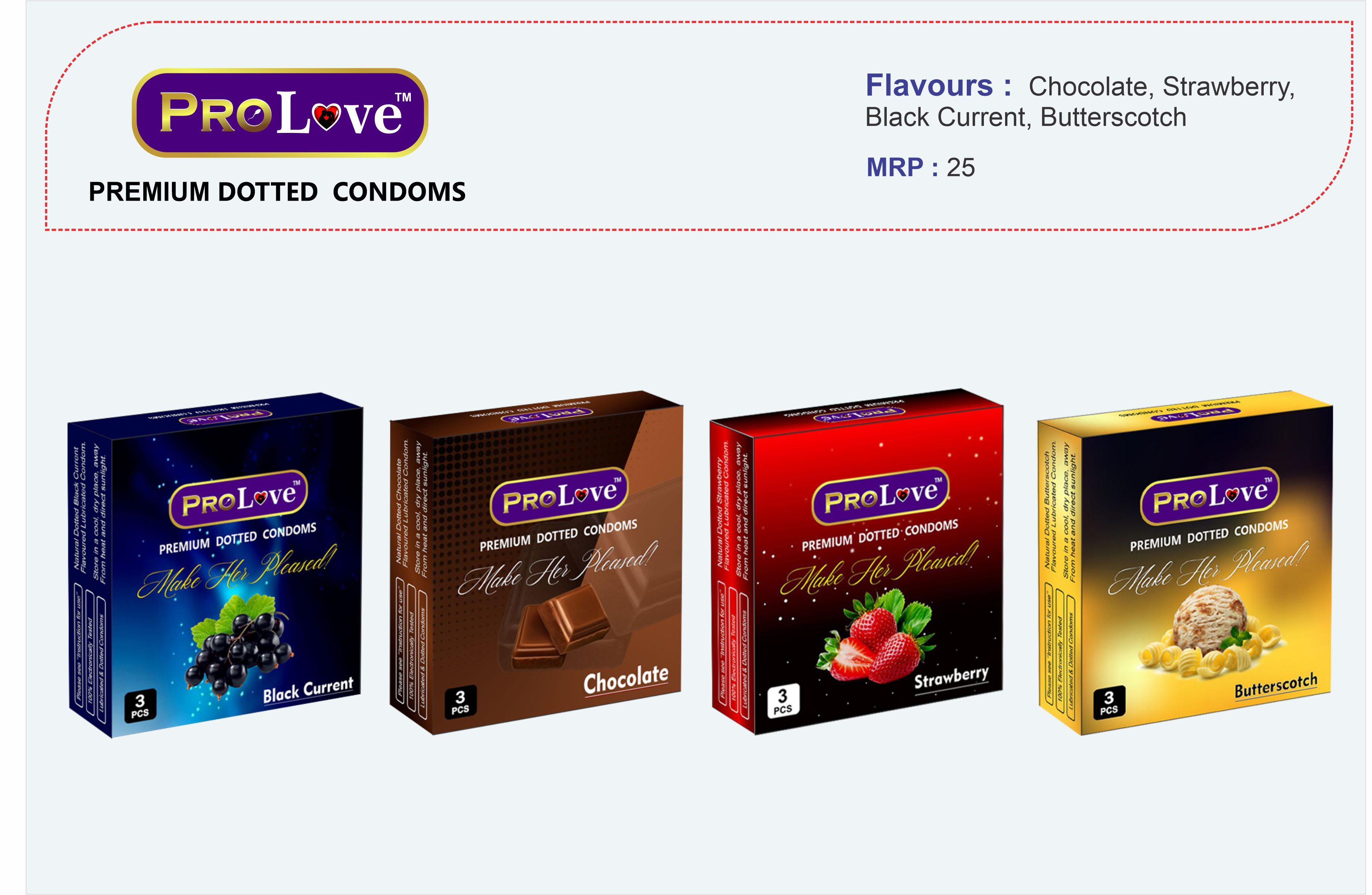 Dotted Condoms - Black Current Flavour - 3 Pcs