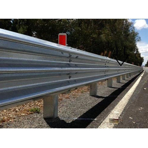 Grey Thrie Beam Crash Barrier