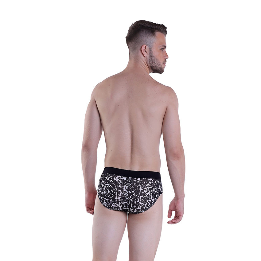 Black and White Camo Printed Brief Underwear