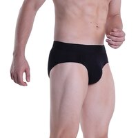Black Plain Brief Underwear - Bamboo Fiber, Sizes S M L Xl, Black, Mid Rise Waist, Perfect Fitting, Long Lasting Colors, Pack Of 3 Pieces