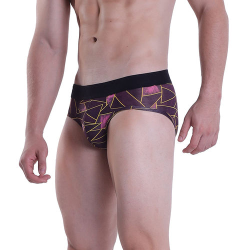 Maroon Abstract Printed Brief Underwear