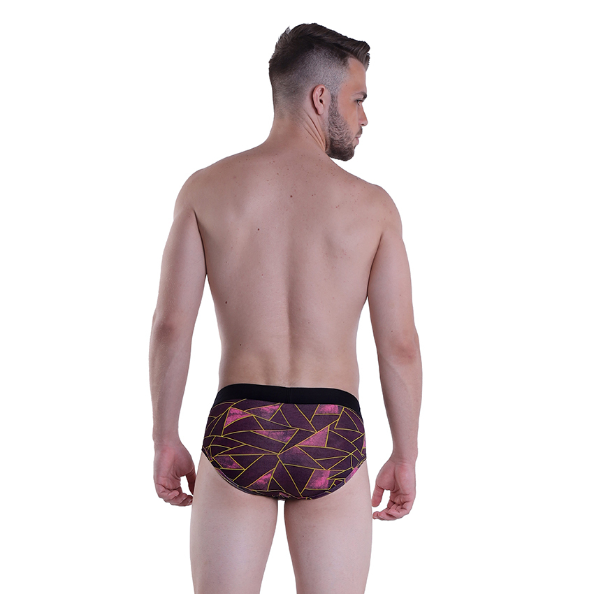 Maroon Abstract Printed Brief Underwear