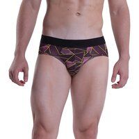 Maroon Abstract Printed Brief Underwear