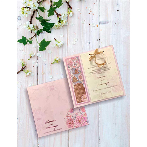 Laser Carving Modern Wedding Card