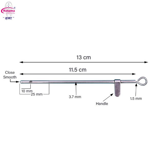 Milk Siphon (Teat) Veterinary I Stainless Steel | with Handle & Cleaning Wire I Pack of 2 Pcs.