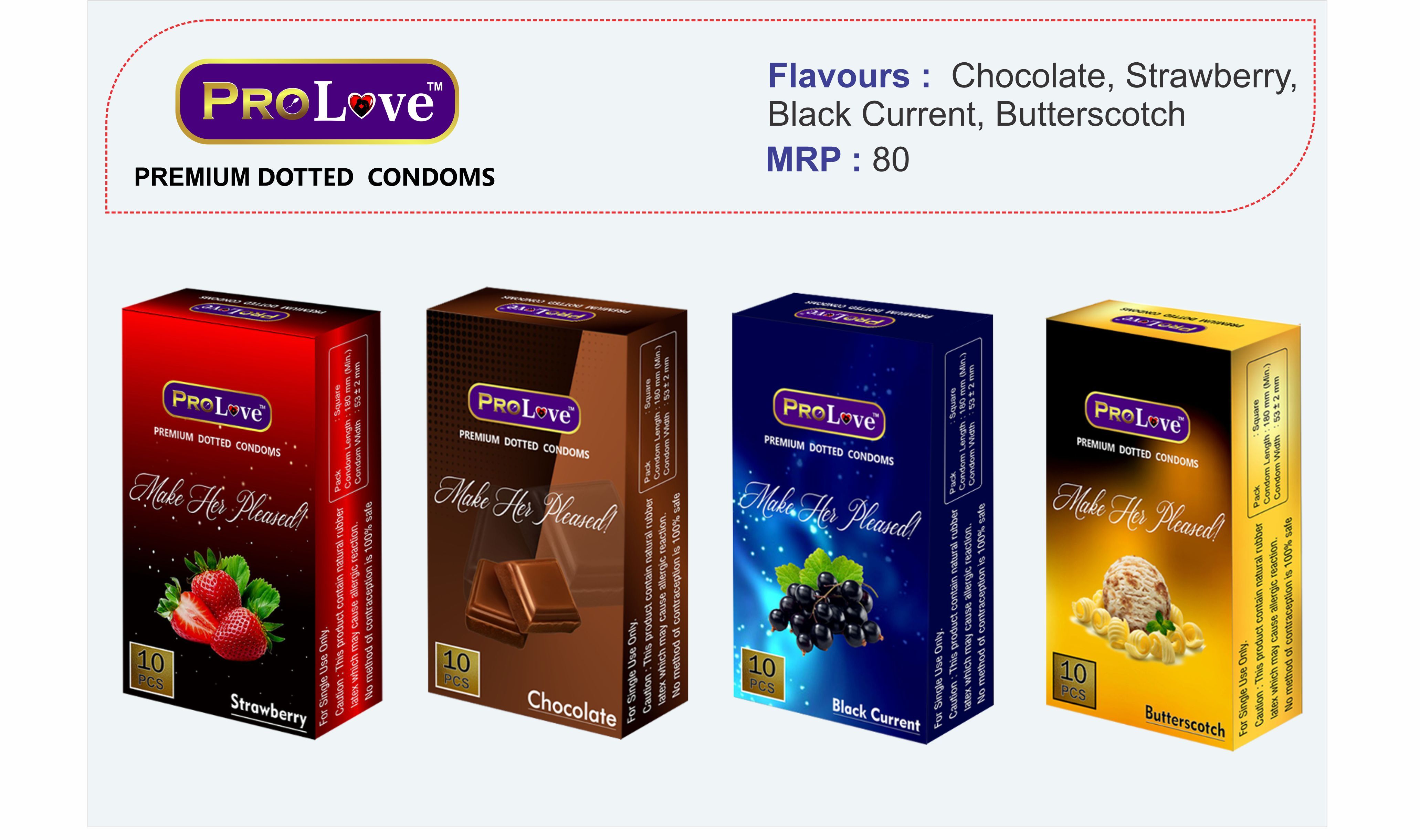 Dotted Condoms - Strawberry Flavour - 10 Pcs