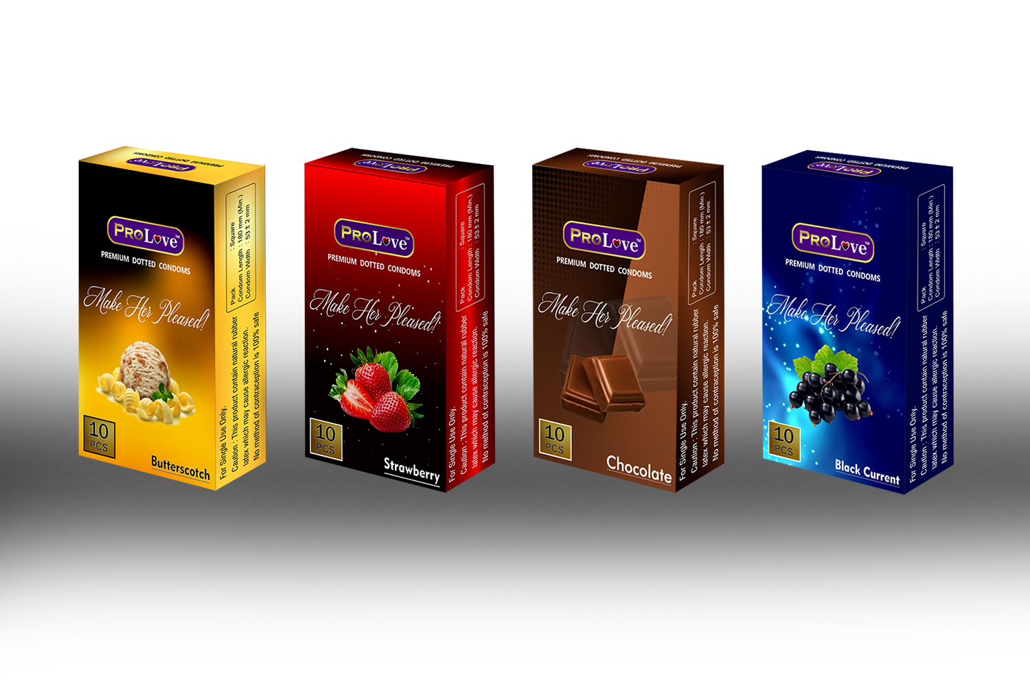 Dotted Condoms - Strawberry Flavour - 10 Pcs