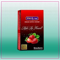 Dotted Condoms - Strawberry Flavour - 10 Pcs