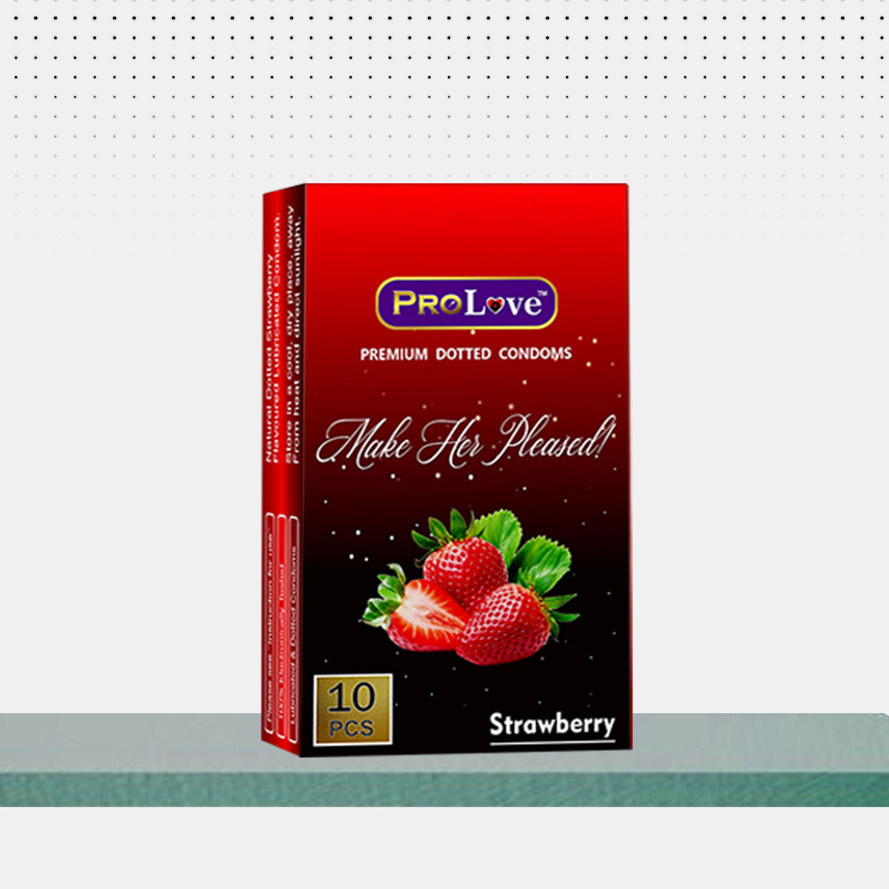 Dotted Condoms - Strawberry Flavour - 10 Pcs