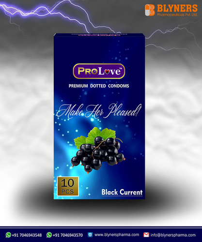 Dotted Condoms - Black Current Flavour - 10 Pcs