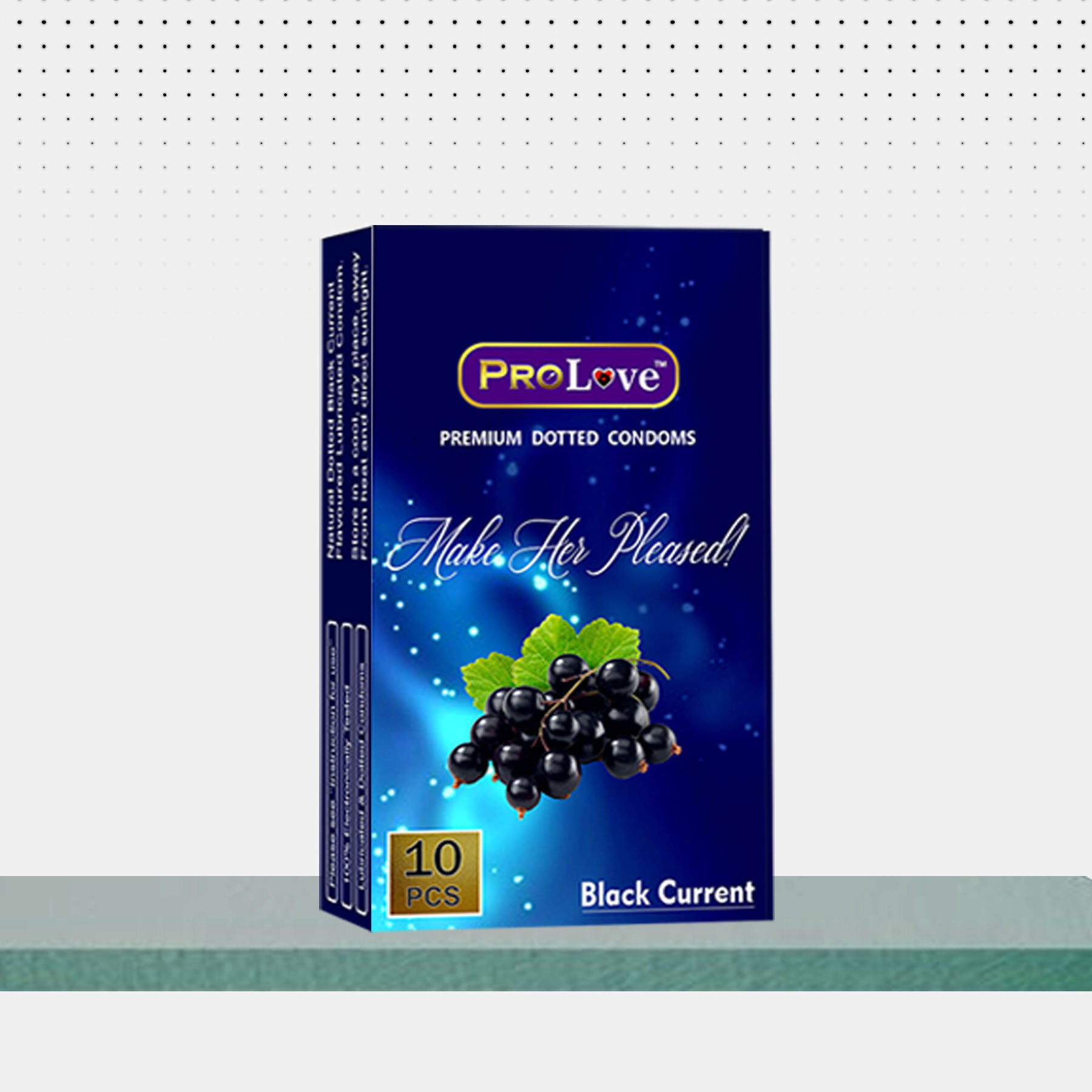 Dotted Condoms - Black Current Flavour - 10 Pcs