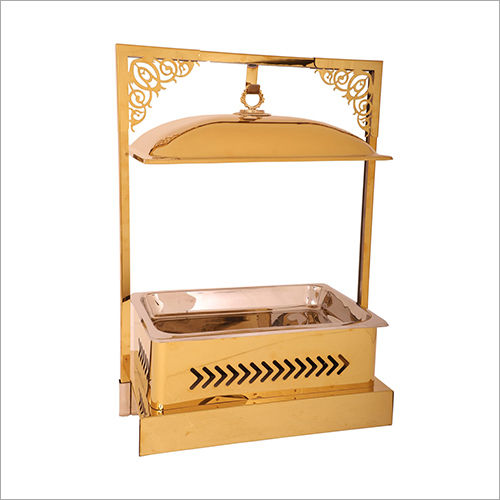 Golden Rectangular Designer Ss Chafing Dish