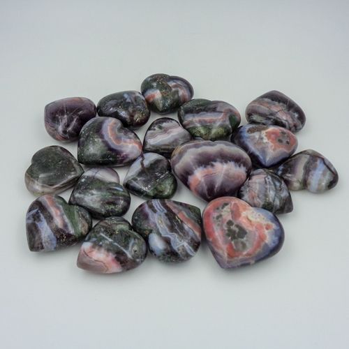 Natural Gemstone Amethyst Lace Agate Heart Shaped Crystals Hearts