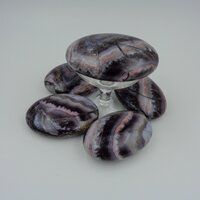 Natural Gemstone Amethyst Lace Agate Palm Worry Stone Crystals Palm Tumbled Stone