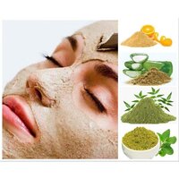 Herbal Face Pack - Dry Powder Form, Beige Color | Natural Ingredients: Neem, Tulsi, Sandalwood, Turmeric For Skin Rejuvenation & Glow