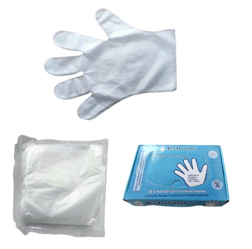 GLOVES 14 INCH (HDPE) 10 MICRONS PACK OF 100 PCS