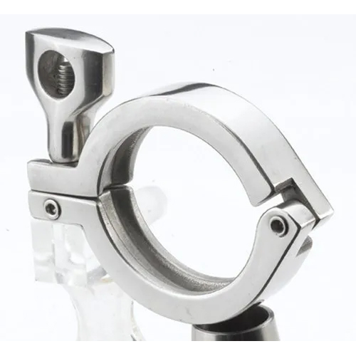 SS Pipe Clamps - Stainless Steel, Customized Shape, Gray Color, ASTM Standard, Bright Surface Finish | Hardware Parts for Steel Structures