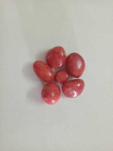 Blood Red Color Coating And Polished Pebble Stone For Aquarium And Landscaping Decoration