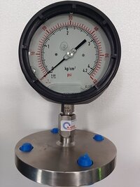 High Pressure Gauge - Stainless Steel, 2 Inch Dial Size, Silver Color | Analog Display, Liquid Filled, Gas Pressure Measurement