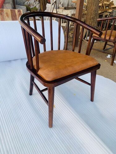 brown wooden arms cafe chair with cushion with restaurants