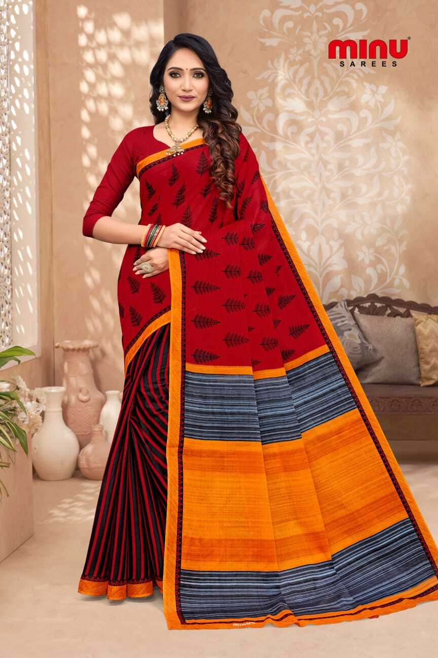 Velvet Touch Malai Printed cotton Saree