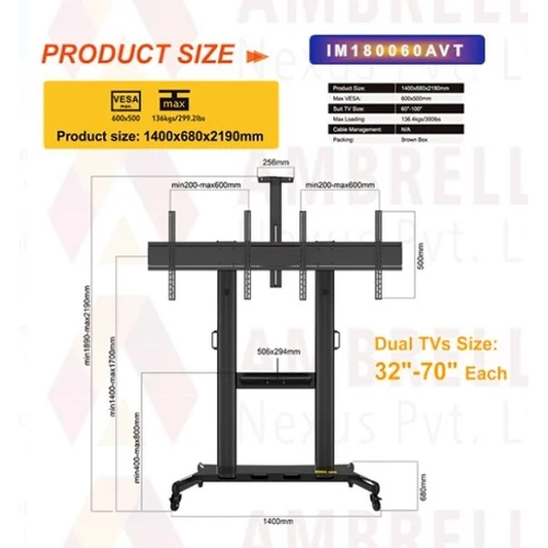 IM80060AVT Mobile TV Trolley