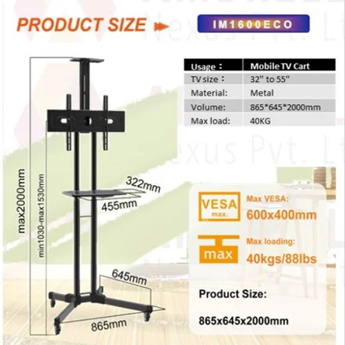 IM1600ECO Mobile TV Cart