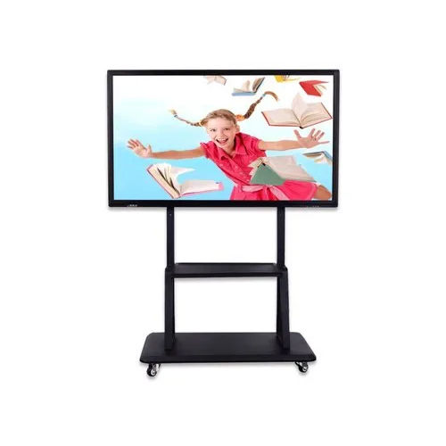 Black Contemporary Height Adjustable Tv Trolley