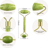 SMOOTH FACIAL ROLLER AND MASSAGER NATURAL MASSAGE JADE STONE (1387)