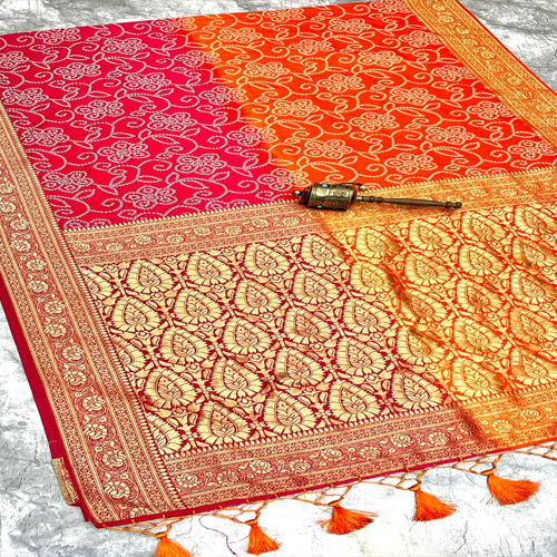 Brocade Banarasi Silk 2D Color Saree