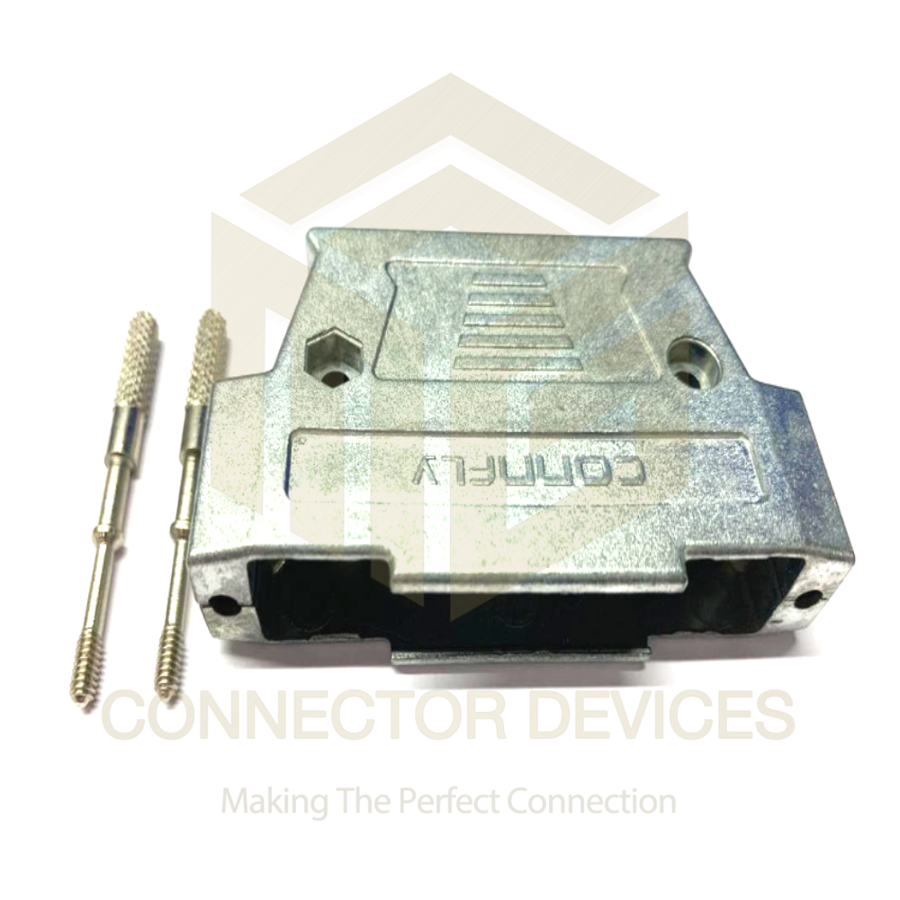 Metal Dust Cover - Zinc Alloy, 9 Pin D-sub Connector, Silver Color | Analog Sensor Output, Manual Power Supply, Standard Size, 250 Voltage