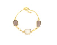 Natural Gemstone And Real Pearl Bracelet