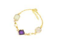 Natural Gemstone And Real Pearl Bracelet