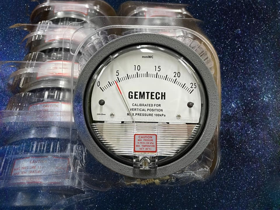 GEMTECH Minihelic Differential Pressure Gauge Range 0-50 MM