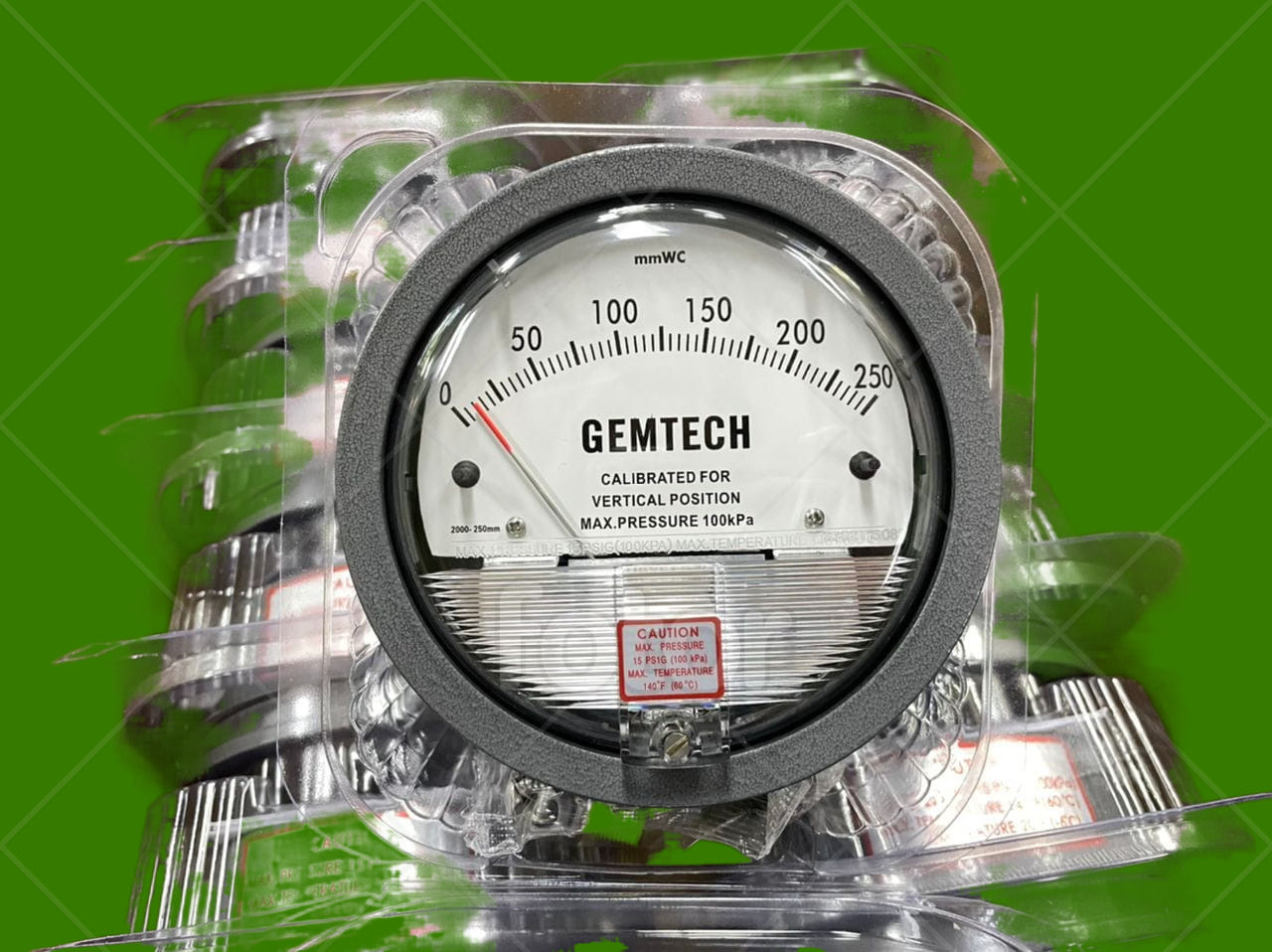 GEMTECH Differential Magnehelic Pressure Gauge Range 0-25 MM